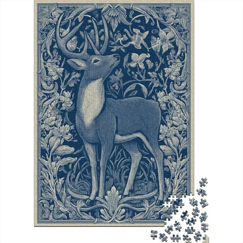 Hirsch with Dark Blue and Weiß Linoleum Print Style 70x50cm/1000pcs Puzzle, Lernspiel Impossible Herausforderungsspielzeug Für Erwachsene Teenager Hirsch with Dark Blue and Weiß Linoleum Print Style 70x50cm/1000pcs Puzzle, Lernspiel Impossible Herausforderungsspielzeug Für Erwachsene Teenager von kaiyun