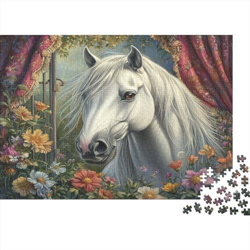 Horse 1000pcs (75x50cm) Puzzle, Lernspiel Impossible Blumen and Lush Greenery Herausforderungsspielzeug Für Erwachsene Teenager von kaiyun