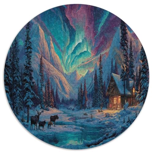 Hütte 1000pcs (67.5x67.5cm) Schwer Puzzle Lernspiel Impossible Nordlichter Herausforderung Spielzeug Für Erwachsene Kinder von kaiyun