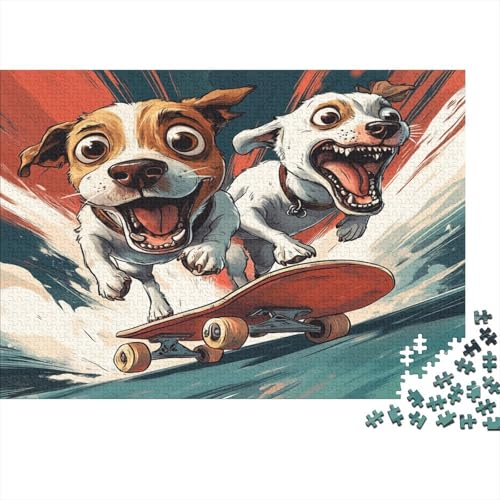 Hund Puzzle 1000pcs (75x50cm) Erwachsene Skateboard Puzzle,Home Decor von kaiyun