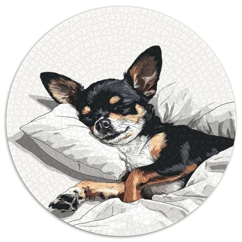 Hund's Sleepy Face Resting on Pillow Puzzle 1000 Teile Für Erwachsene, Lernspiele, Heimdekoration1000pcs (67.5x67.5cm) von kaiyun