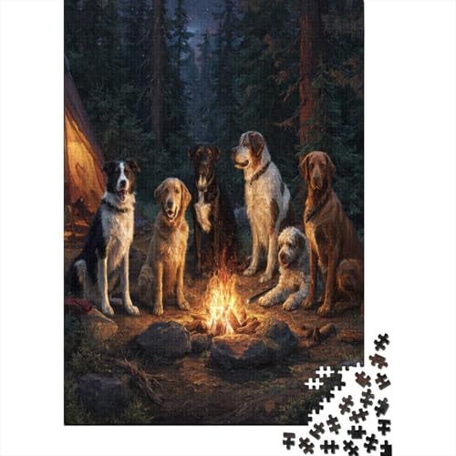 Hunde sitzen nachts am Lagerfeuer 70x50cm/1000pcs Puzzles, Die Für Erwachsene Und Personen Ab 14 Jahren Geeignet Sind Hunde sitzen nachts am Lagerfeuer 70x50cm/1000pcs Puzzles, Die Für Erwachsene Und Personen Ab 14 Jahren Geeignet Sind von kaiyun