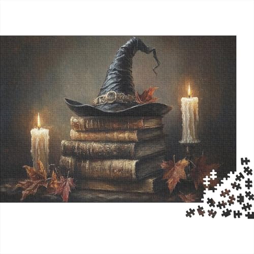 Hut, Buch, Kerze - Fantasy-Stil 1000pcs (75x50cm) Schwer Puzzle Lernspiel Impossible Herausforderung Spielzeug Für Erwachsene Kinder von kaiyun