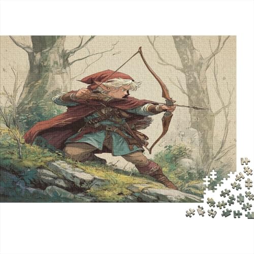 Illustration eines Elfen-Bogenschützen Rätsel Für Erwachsene || Familienspaß-Puzzles 1000pcs (75x50cm) von kaiyun