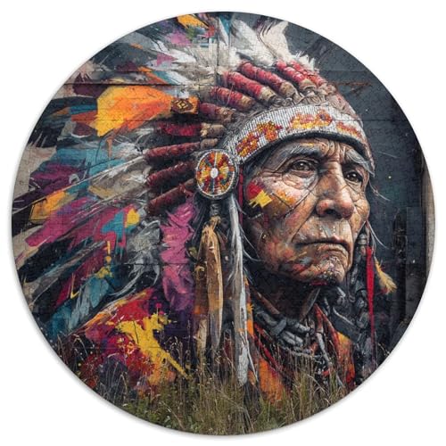 Indianerhäuptling Rätsel Für Erwachsene |Doodle-Stil| Familienspaß-Puzzles 1000pcs (67.5x67.5cm) von kaiyun