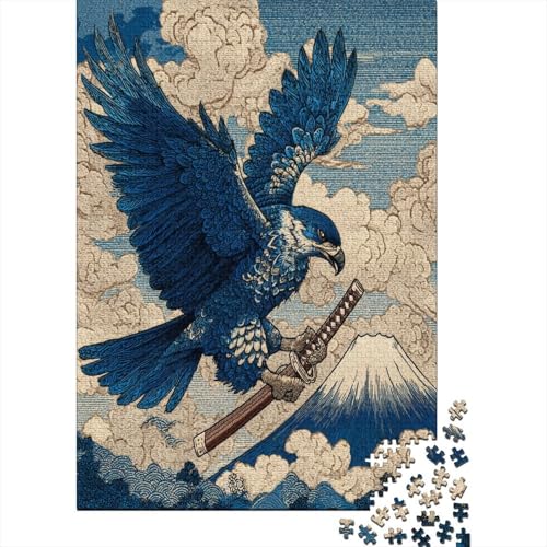 Japanisches Katana und der Fuji Blauer AdlerPuzzle 1000 Teile Für Erwachsene, Lernspiele38x26cm/1000pcs von kaiyun