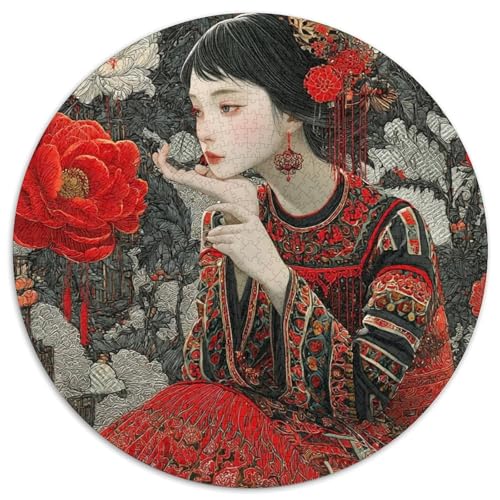 Junge Chinesin 1000pcs (67.5x67.5cm) Schwer Puzzle Lernspiel Impossible Pfingstrose Flowers Herausforderung Spielzeug Für Erwachsene Kinder von kaiyun