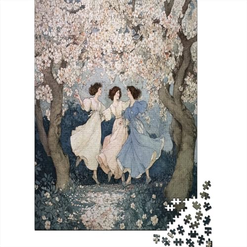 Junge Schönheit zwischen Blumen und Bäumen1000 Teile: Unmögliches Puzzle Für Erwachsene, Spiele, Geschenke, Kinder, Herausforderungs38x26cm/1000pcs von kaiyun