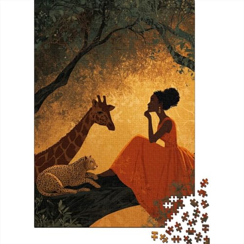 Junge Schwarze Frau, Giraffe, Leopard 38x26cm/1000pcs Puzzles, Die Für Erwachsene Und Personen Ab 14 Jahren Geeignet Sind Junge Schwarze Frau, Giraffe, Leopard 38x26cm/1000pcs Puzzles, Die Für Erwachsene Und Personen Ab 14 Jahren Geeignet Sind von kaiyun