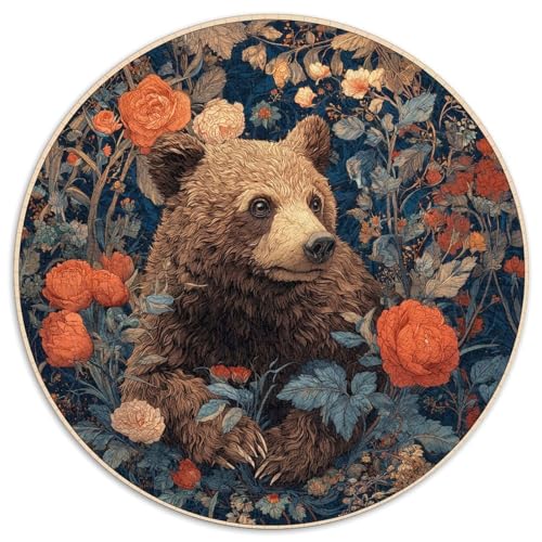 Junger Braunbär 1000pcs (67.5x67.5cm) Erwachsenenpuzzle - Blumes and Plants DIY-Puzzlespielzeug von kaiyun