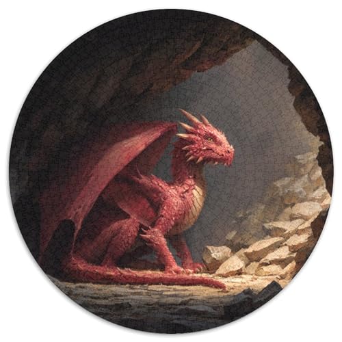 Junger roter Drache in Einer Vulkanhöhle Rätsel Für Erwachsene || 1000pcs (67.5x67.5cm) Puzzles Lernspiele Home Decor von kaiyun