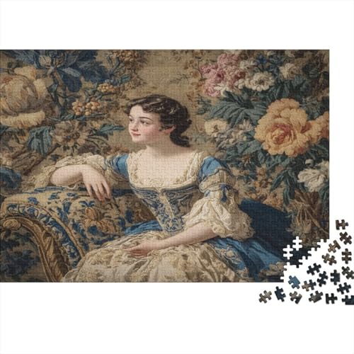 Junges Mädchen neben Blumenschmuck 1000pcs (75x50cm) Puzzle, Lernspiel Impossible Herausforderungsspielzeug Für Erwachsene Teenager von kaiyun