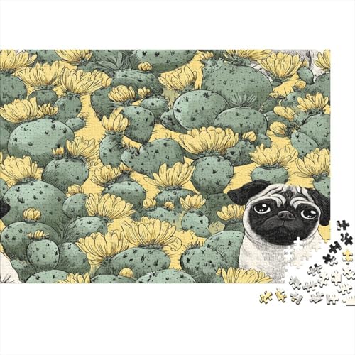 Kaktus-Mops 1000pcs (75x50cm) Schwer Puzzle Lernspiel Impossible Herausforderung Spielzeug Für Erwachsene Kinder von kaiyun