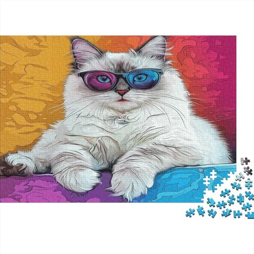 Katze 1000pcs (75x50cm) Puzzles, Die Für Erwachsene Und Personen Ab 14 Jahren Geeignet Sind Sonnenbrille von kaiyun