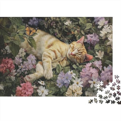 Katze im Garten 1000pcs (75x50cm) Schwer Puzzle Lernspiel Impossible Herausforderung Spielzeug Für Erwachsene Kinder von kaiyun