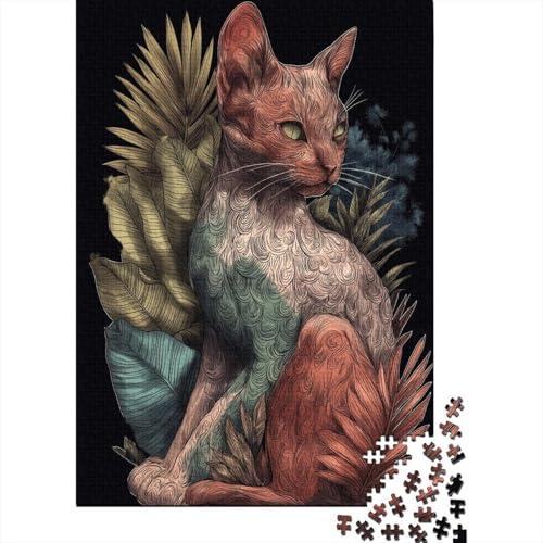 Katzen aus Pflanzen 38x26cm/1000pcs Puzzle, Lernspiel Impossible Herausforderungsspielzeug Für Erwachsene Teenager von kaiyun