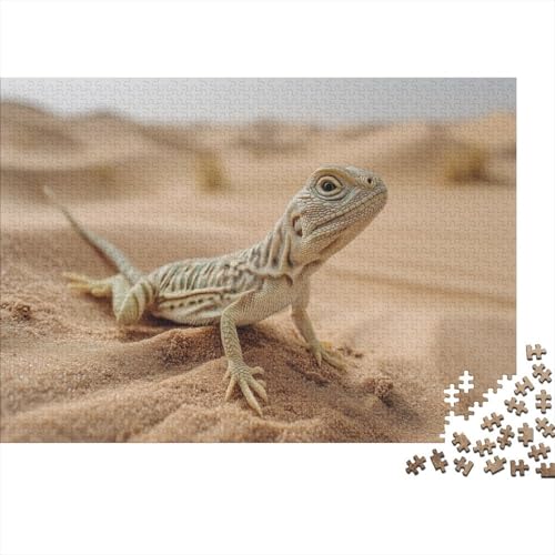 Kleine Eidechse liegt in der Wüste Rätsel Für Erwachsene |Tier| Familienspaß-Puzzles 1000pcs (75x50cm) von kaiyun