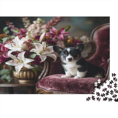 Kleiner Corgi Puzzle 1000pcs (75x50cm) Erwachsene Lilie Puzzle,Home Decor von kaiyun
