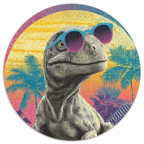 Kleiner Dinosaurierier mit Sonnenbrille,Rätsel Für Erwachsene 1000pcs (67.5x67.5cm),Herausforderungsspiele von kaiyun