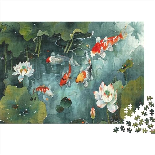 Kleiner Koi, Chinesische Malerei 1000pcs (75x50cm) Puzzles, Die Für Erwachsene Und Personen Ab 14 Jahren Geeignet Sind von kaiyun
