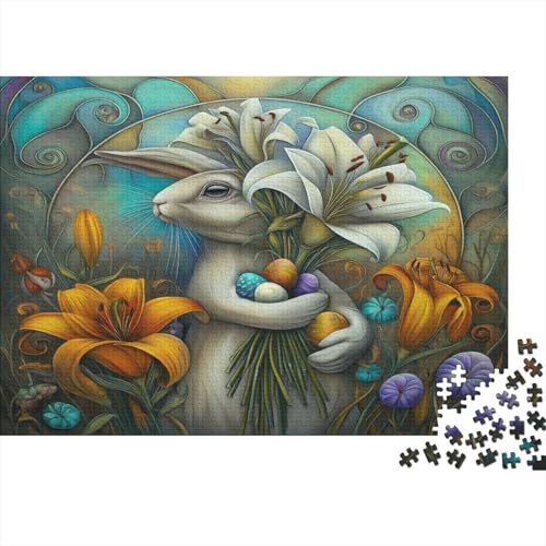 Kleines Häschen Puzzle 1000pcs (75x50cm) Erwachsene Beautiful Blumenfeld Puzzle,Home Decor von kaiyun