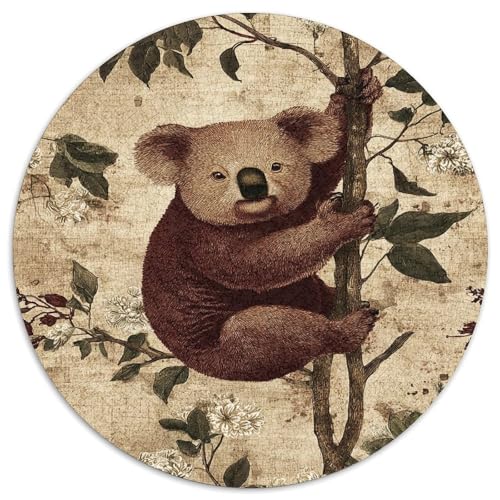 Koala auf Eukalyptuszweig, Vintage-Illustration 1000pcs (67.5x67.5cm) Schwer Puzzle Lernspiel Impossible Herausforderung Spielzeug Für Erwachsene Kinder von kaiyun