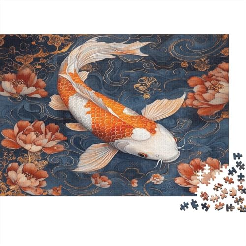 Koi 1000pcs (75x50cm) Puzzle, Lernspiel Impossible Blumenmuster Lotus Herausforderungsspielzeug Für Erwachsene Teenager von kaiyun
