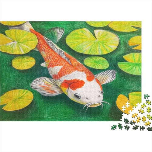 Koi Rätsel Für Erwachsene |Leuchtende Farben Malstil| 1000pcs (75x50cm) Puzzles Lernspiele Home Decor von kaiyun