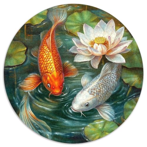 Koi im Lotusteich 1000pcs (67.5x67.5cm) Puzzle, Lernspiel Impossible Beautiful Lotus Herausforderungsspielzeug Für Erwachsene Teenager von kaiyun