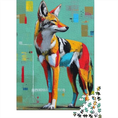 Kojote, Abstrakter Kunststil Puzzle 38x26cm/1000pcs Erwachsene Puzzle,Home Decor von kaiyun
