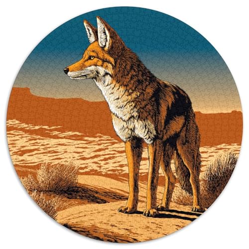 Kojote Steht in der Wüste, Gemusterte Nachhaltige Für Erwachsene Hochwertige Holzspielpuzzles 1000pcs (67.5x67.5cm) von kaiyun