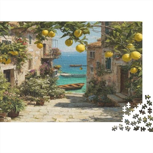 Küstendorf mit charmanten Steinhäusern 1000pcs (75x50cm) Schwer Puzzle Lernspiel Impossible Herausforderung Spielzeug Für Erwachsene Kinder von kaiyun
