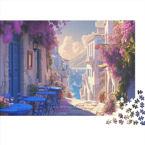 Küstenstadt,Meerblick Gemusterte Nachhaltige Für Erwachsene Hochwertige Holzspielpuzzles 1000pcs (75x50cm) von kaiyun