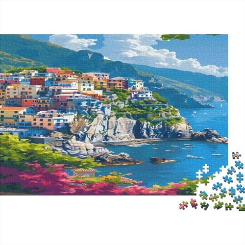 Küstenstadt 1000pcs (75x50cm) Puzzle, Lernspiel Impossible Meerblick Herausforderungsspielzeug Für Erwachsene Teenager von kaiyun