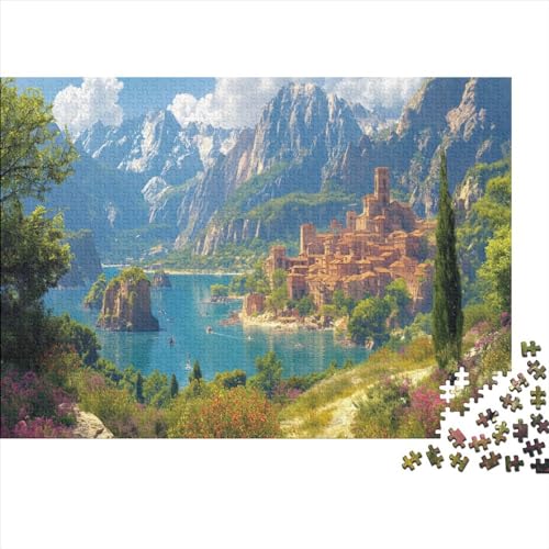 Küstenstadt 1000pcs (75x50cm) Puzzle, Lernspiel Impossible Meerblick Herausforderungsspielzeug Für Erwachsene Teenager von kaiyun