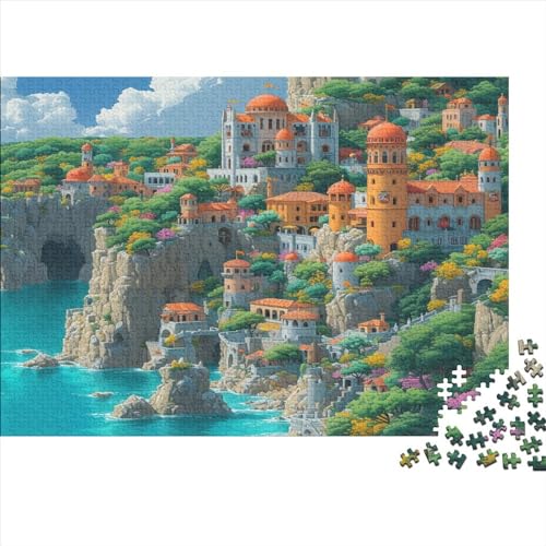 Küstenstadt 1000pcs (75x50cm) Puzzle, Lernspiel Impossible Meerblick Herausforderungsspielzeug Für Erwachsene Teenager von kaiyun