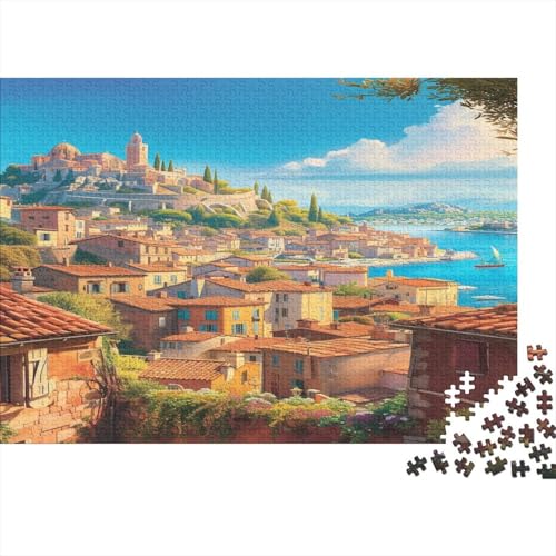 Küstenstadt 1000pcs (75x50cm) Schwer Puzzle Lernspiel Impossible Meerblick Herausforderung Spielzeug Für Erwachsene Kinder von kaiyun