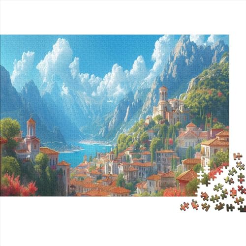 Küstenstadt 1000pcs (75x50cm) Schwer Puzzle Lernspiel Impossible Meerblick Herausforderung Spielzeug Für Erwachsene Kinder von kaiyun