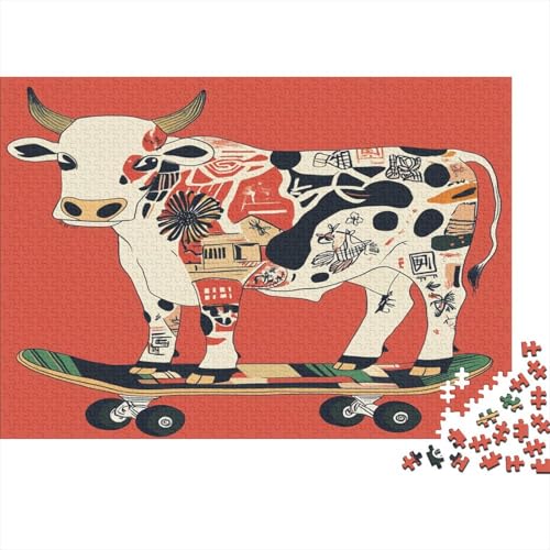 Kuh,Rätsel Für Erwachsene 1000pcs (75x50cm),Herausforderungsspiele Skateboard von kaiyun