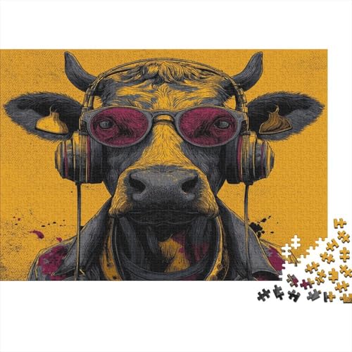 Kuh DJ 1000pcs (75x50cm) Schwer Puzzle Lernspiel Impossible Herausforderung Spielzeug Für Erwachsene Kinder von kaiyun