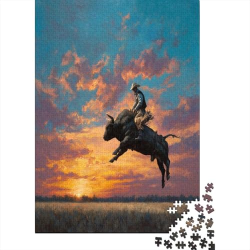 Kuhboy Riding A Bull Rätsel Für Erwachsene |Western Sonnenuntergang| 70x50cm/1000pcs Puzzles Lernspiele Home Decor Kuhboy Riding A Bull Rätsel Für Erwachsene |Western Sonnenuntergang| 70x50cm/1000pcs Puzzles Lernspiele Home Decor von kaiyun