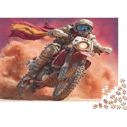 Kuhboy with Goggles,Wüstenmotorrad Gemusterte Nachhaltige Für Erwachsene Hochwertige Holzspielpuzzles 1000pcs (75x50cm) von kaiyun