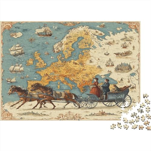 Kutsche und Segelschiff aus dem 18. Jahrhundert,Rätsel Für Erwachsene 1000pcs (75x50cm),Herausforderungsspiele von kaiyun