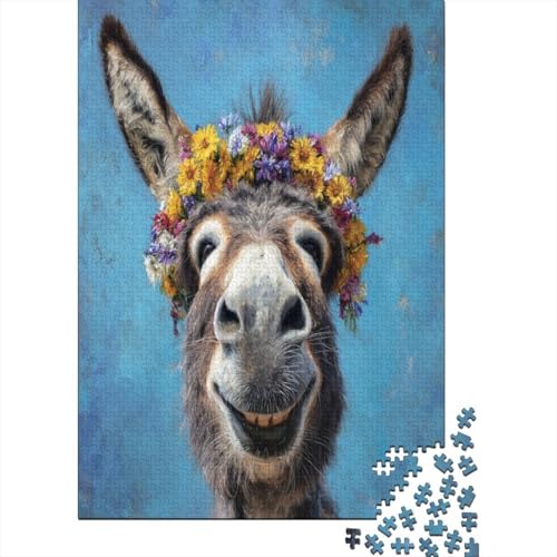 Lächelnder Esel mit Blumenkrone Puzzle 1000 Teile Für Erwachsene, Lernspiele, Heimdekoration38x26cm/1000pcs Lächelnder Esel mit Blumenkrone Puzzle 1000 Teile Für Erwachsene, Lernspiele, Heimdekoration38x26cm/1000pcs von kaiyun