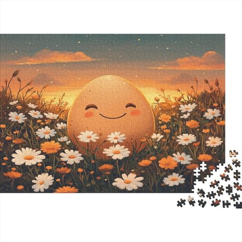 Lächelndes Gesicht auf Ei 1000pcs (75x50cm) Puzzles, Die Für Erwachsene Und Personen Ab 14 Jahren Geeignet Sind Blumen Sonneset von kaiyun