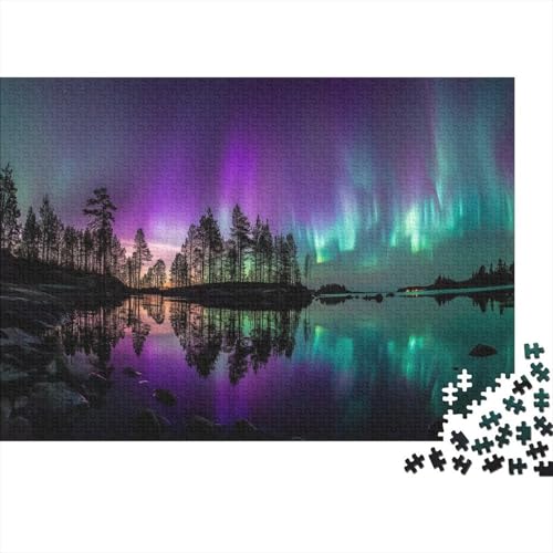 Landschaft in Nordfinnland 1000pcs (75x50cm) Puzzle, Lernspiel Impossible Nordlichter Herausforderungsspielzeug Für Erwachsene Teenager von kaiyun