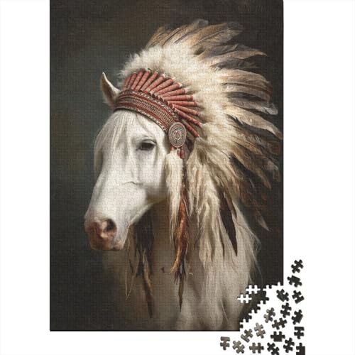 Lang 70x50cm/1000pcs Schwer Puzzle Lernspiel Impossible Haired White Horse-Indian Feather Headdress Herausforderung Spielzeug Für Erwachsene Kinder Lang 70x50cm/1000pcs Schwer Puzzle Lernspiel Impossible Haired White Horse-Indian Feather Headdress Herausforderung Spielzeug Für Erwachsene Kinder von kaiyun
