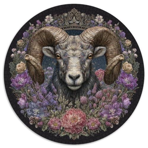 Langhornwidder Girlanden-Mandala Puzzle 1000 Teile Für Erwachsene, Lernspiele, Heimdekoration1000pcs (67.5x67.5cm) von kaiyun