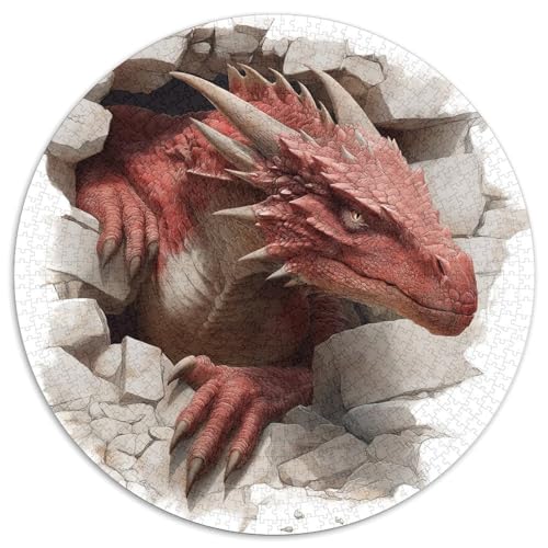 Large Mature Draches Crawling Out of Cracks and Rubble, Gemusterte Nachhaltige Für Erwachsene Hochwertige Holzspielpuzzles 1000pcs (67.5x67.5cm) von kaiyun