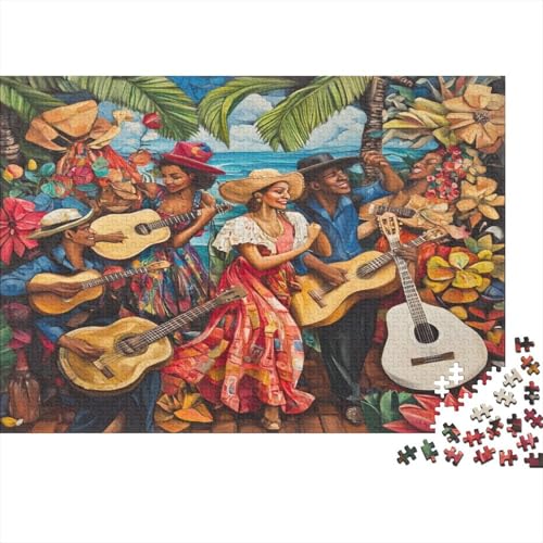 Lateinamerikanische Kultur,Tanzende Menschen Gemusterte Nachhaltige Für Erwachsene Hochwertige Holzspielpuzzles 1000pcs (75x50cm) von kaiyun